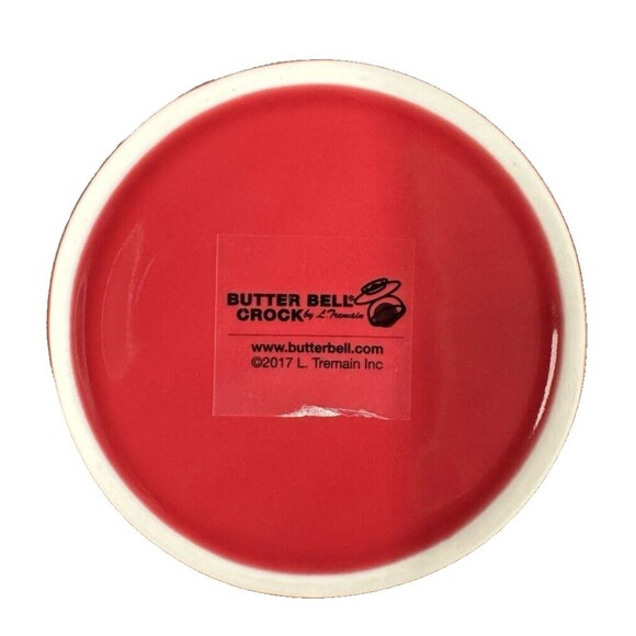 Butter Belle Crock Red Ceramic Butter Keeper by Tremain - Picture 7 of 8